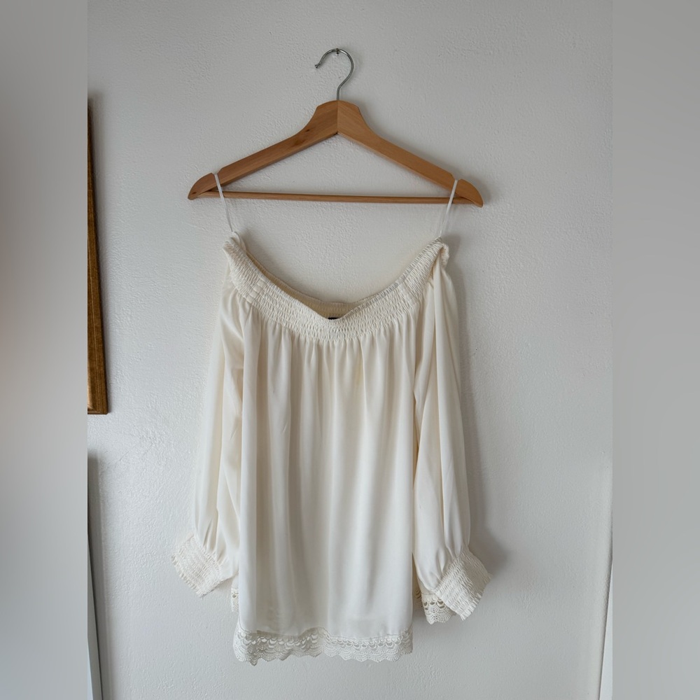 Express Off-Shoulder Cream Blouse